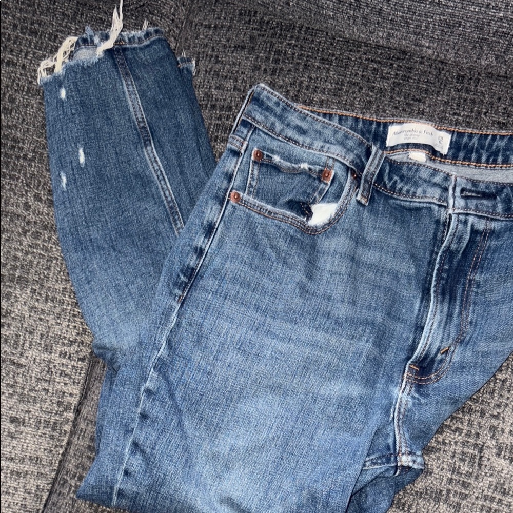 Abercrombie & Fitch Blue Boyfriend Jeans Distressed Vintage Style